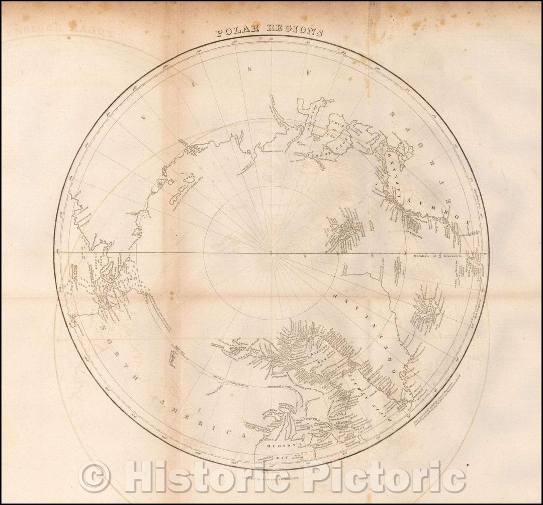 Historic Map - Polar Regions, 1822, William Home Lizars - Vintage Wall Art