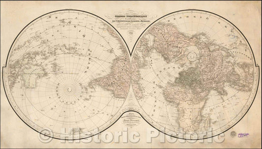 Historic Map - Russian Launguage/Earthy Ploskosharye compiled for S. Peterburgskago Horizon and Meridian, 1838, Pyotr Vorobiyov - Vintage Wall Art
