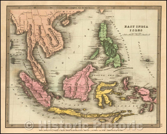 Historic Map - East India Isles, 1834, David Hugh Burr - Vintage Wall Art