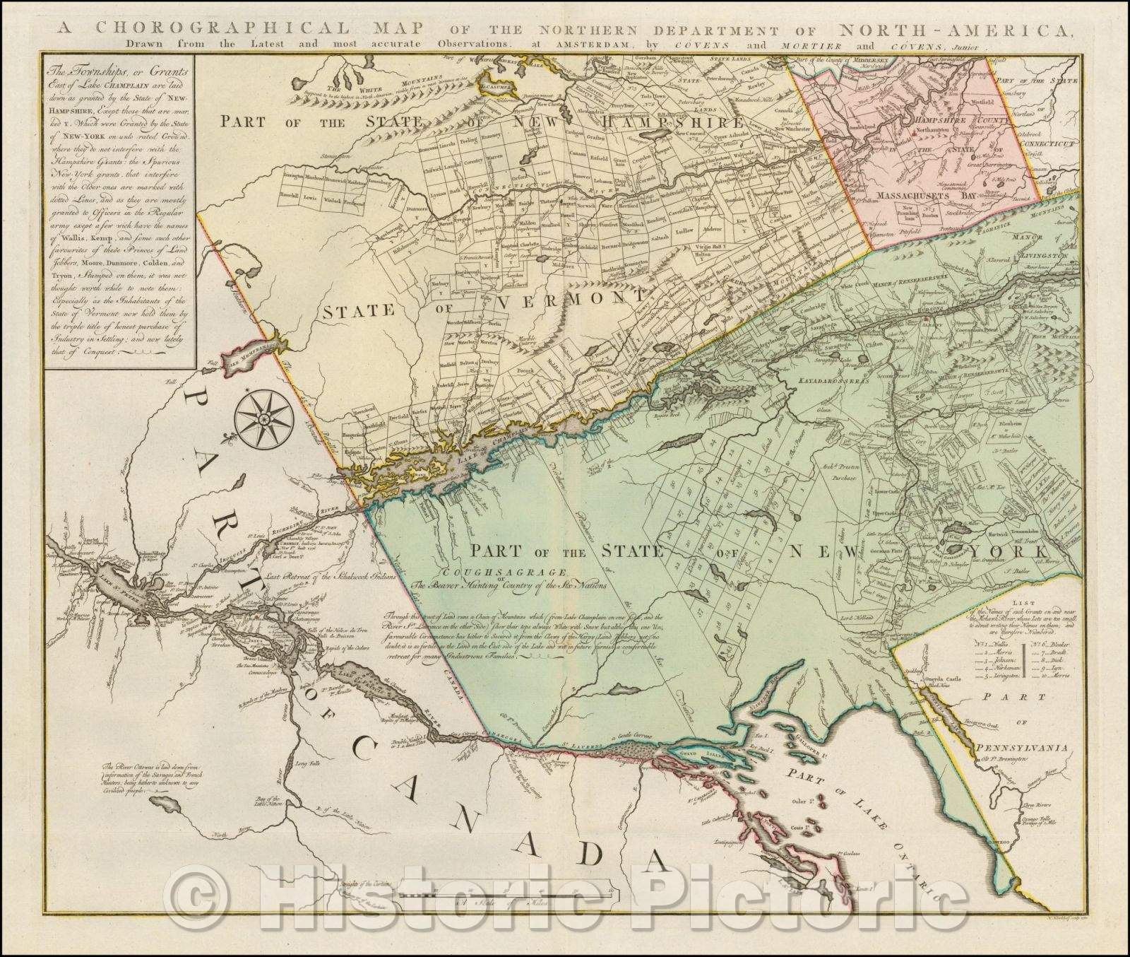 Historic Map - A Chorographical Map of the Northern Department of North-America, 1778, Bernard Romans - Vintage Wall Art