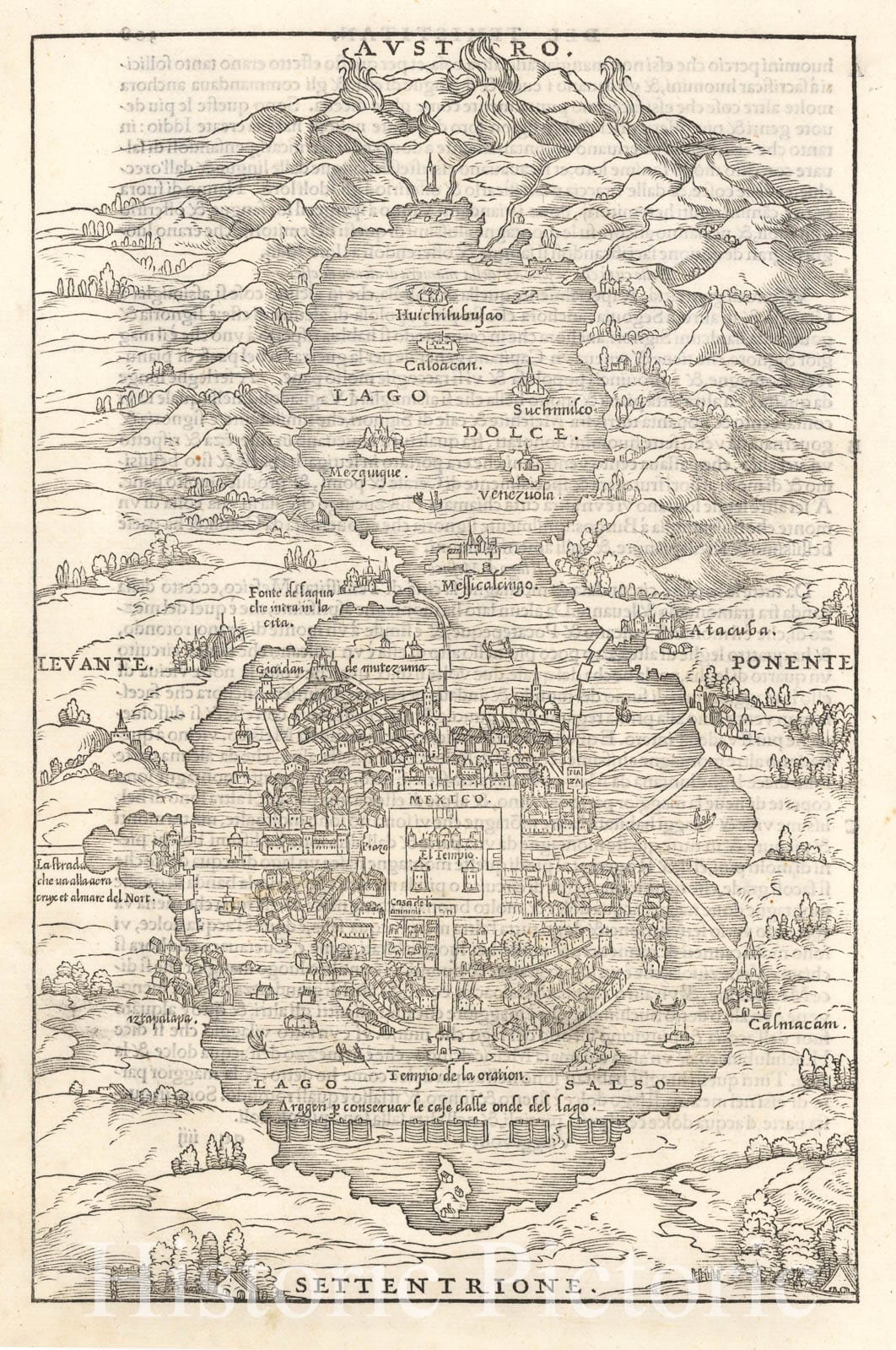 Historic Map - [Mexico City], 1556, Giovanni Battista Ramusio - Vintage Wall Art