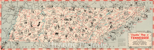 Tennessee - Pictorial Map, 1949 ca | Historical Map Print