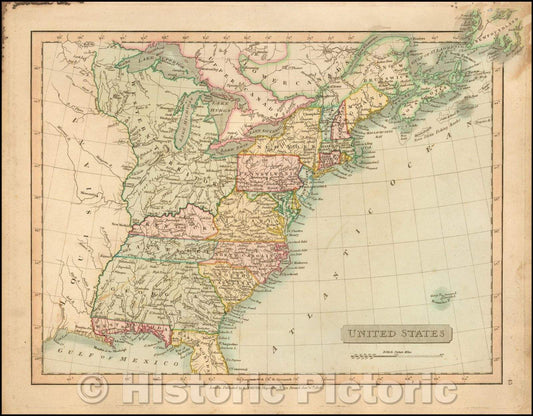 Historic Map - United States, 1809, Charles Smith - Vintage Wall Art