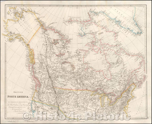 Historic Map - British North America, 1834, John Arrowsmith - Vintage Wall Art