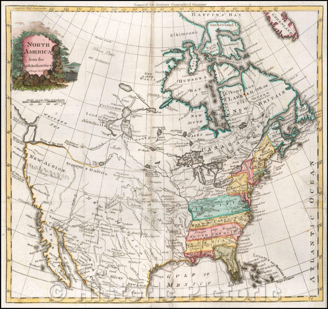 Historic Map - North America from the best Authorities I. Beugo Scult, 1789, John Beugo - Vintage Wall Art