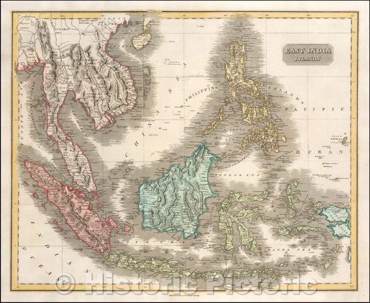 Historic Map - East India Islands, 1825, Daniel Lizars - Vintage Wall Art
