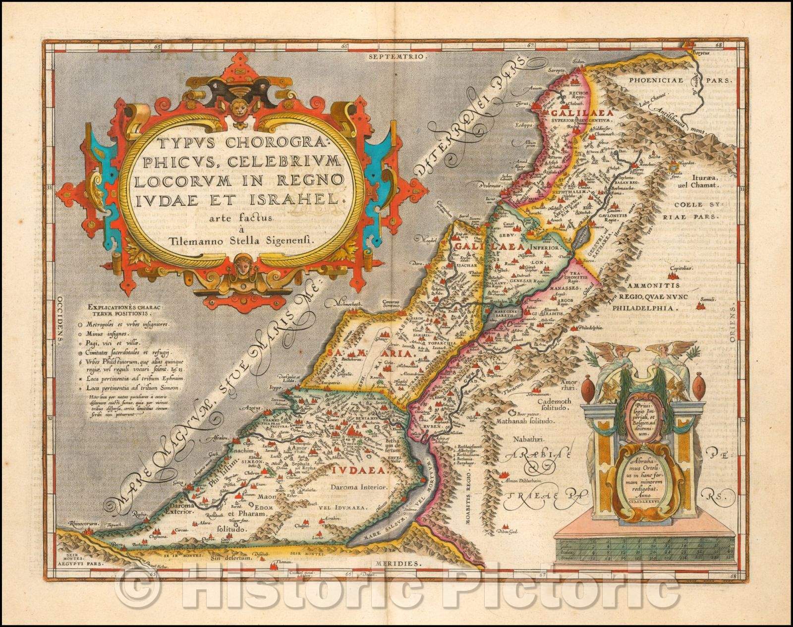 Historic Map - Typus Chorographicus, Celebrium Locorum In Regno Iudae et Israhel arte factus a Tilemanno Stella Sigenensi, Abraham Ortelius - Vintage Wall Art