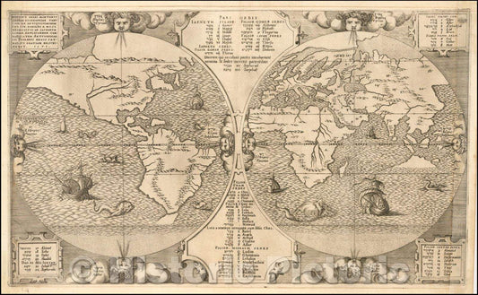 Historic Map - World Benedict Arias Montanus Sacrae Geographiae Tabulam ex Antiquissimorum Cultor, 1572, Benedictus Arias Montanus - Vintage Wall Art