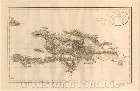 Historic Map - Carte Particuliere de L'Ile de Saint Domingue Dressees d'apres divers Plan, 1802 - Vintage Wall Art