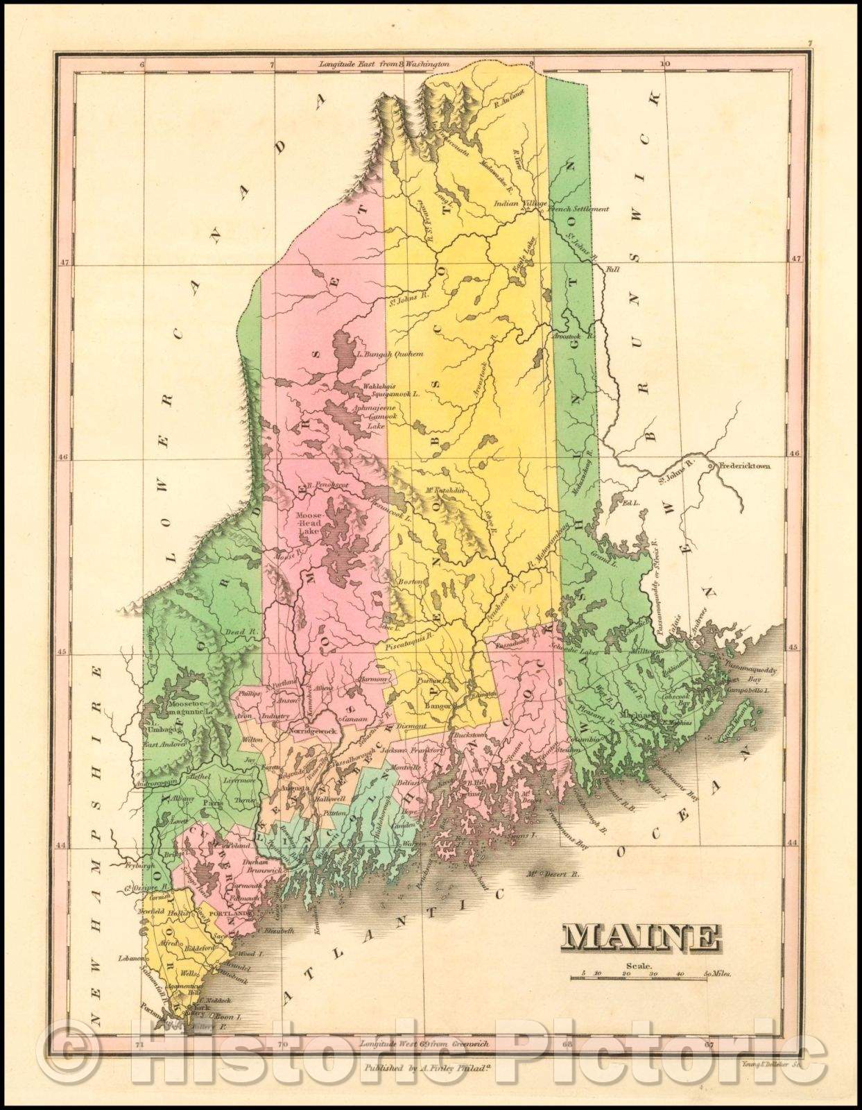 Historic Map - Maine, 1824, Anthony Finley v1