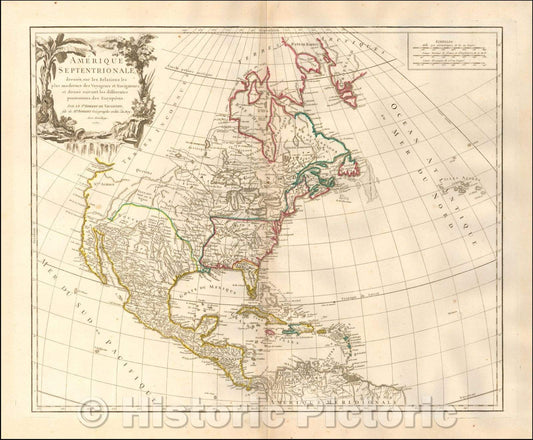 Historic Map - Amerique Septenrionale dressee sur les Relations les plus modernes des Voyageurs et Navigateurs, 1750 v4