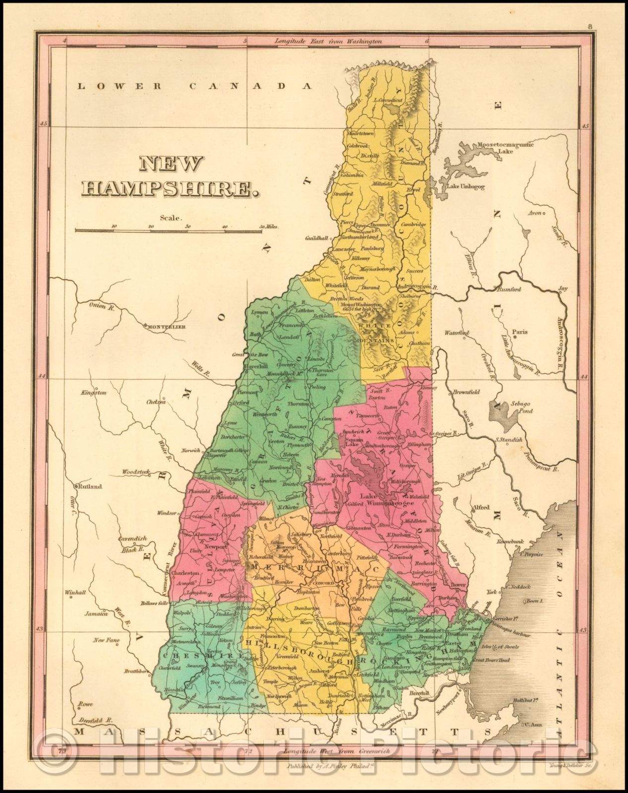 Historic Map - New Hampshire, 1824, Anthony Finley v1