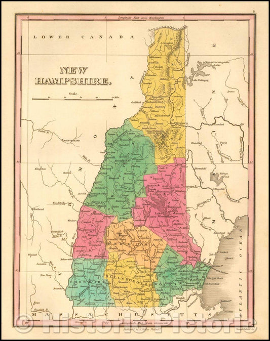 Historic Map - New Hampshire, 1824, Anthony Finley v1