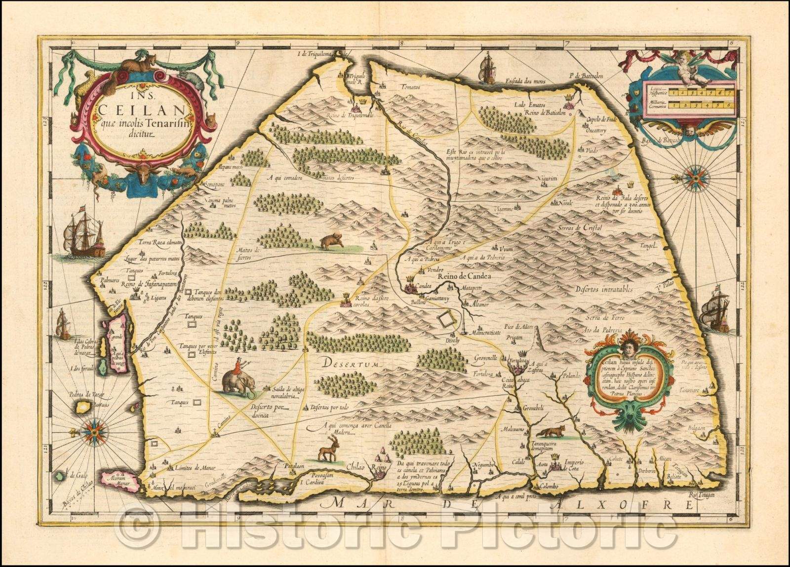 Historic Map - Ins. Ceilan quae incolis Tenarisin dictur, 1640, Jodocus Hondius v2