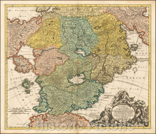 Historic Map - (Utopia -) Accurata Utopiae Tabula das ist der Neu entdeckten Schalck-Welt oder des so offt benanten/Utopia - The Slothful Variety, 1725 - Vintage Wall Art