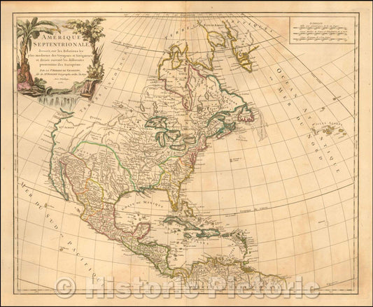 Historic Map - Amerique Septenrionale dressee sur les Relations les plus modernes des Voyageurs et Navigateurs, 1750 v5