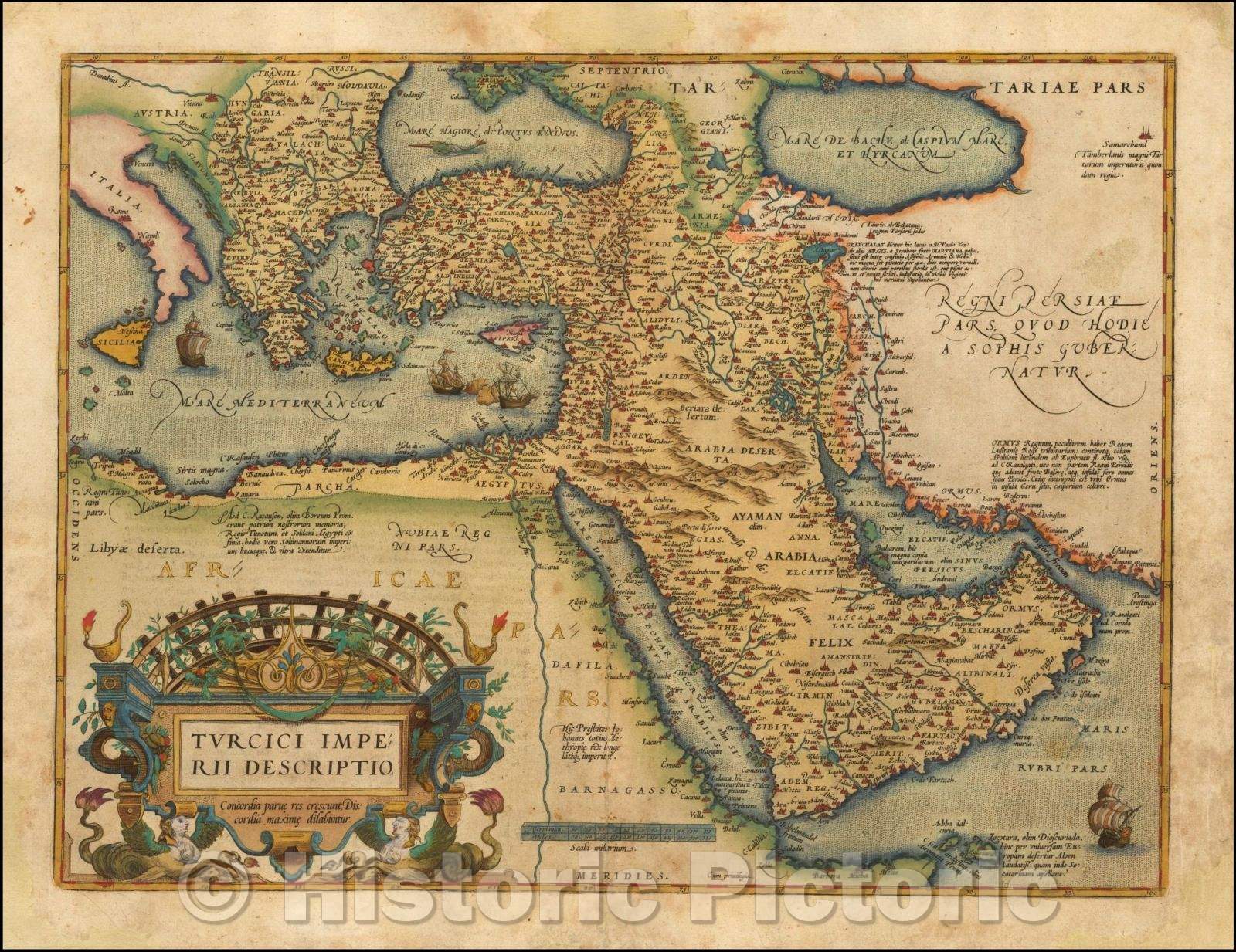 Historic Map - Turcici Imperii Descriptio, 1570, Abraham Ortelius v2