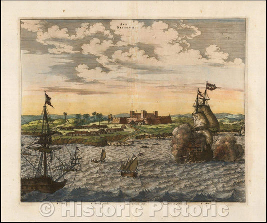Historic Map - Arx Nassovii, 1671, John Ogilby - Vintage Wall Art
