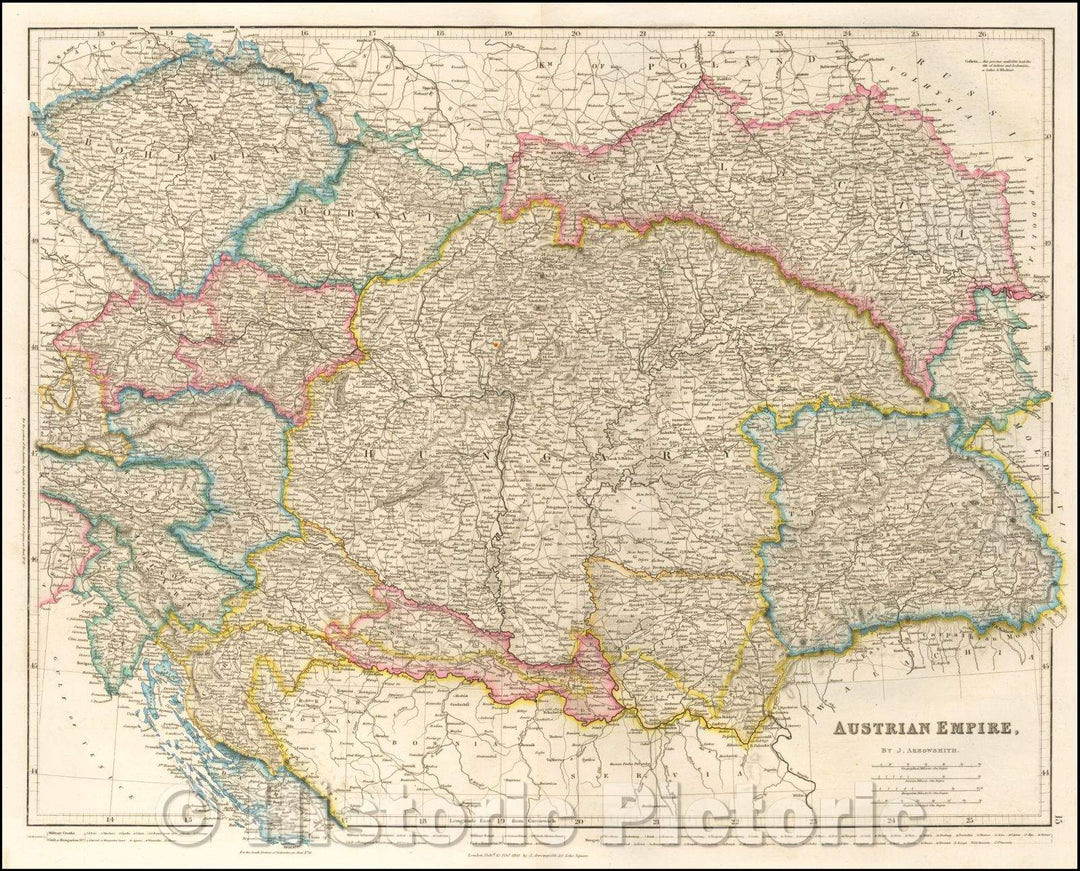 Historic Map - Austrian Empire, 1842, John Arrowsmith - Vintage Wall Art