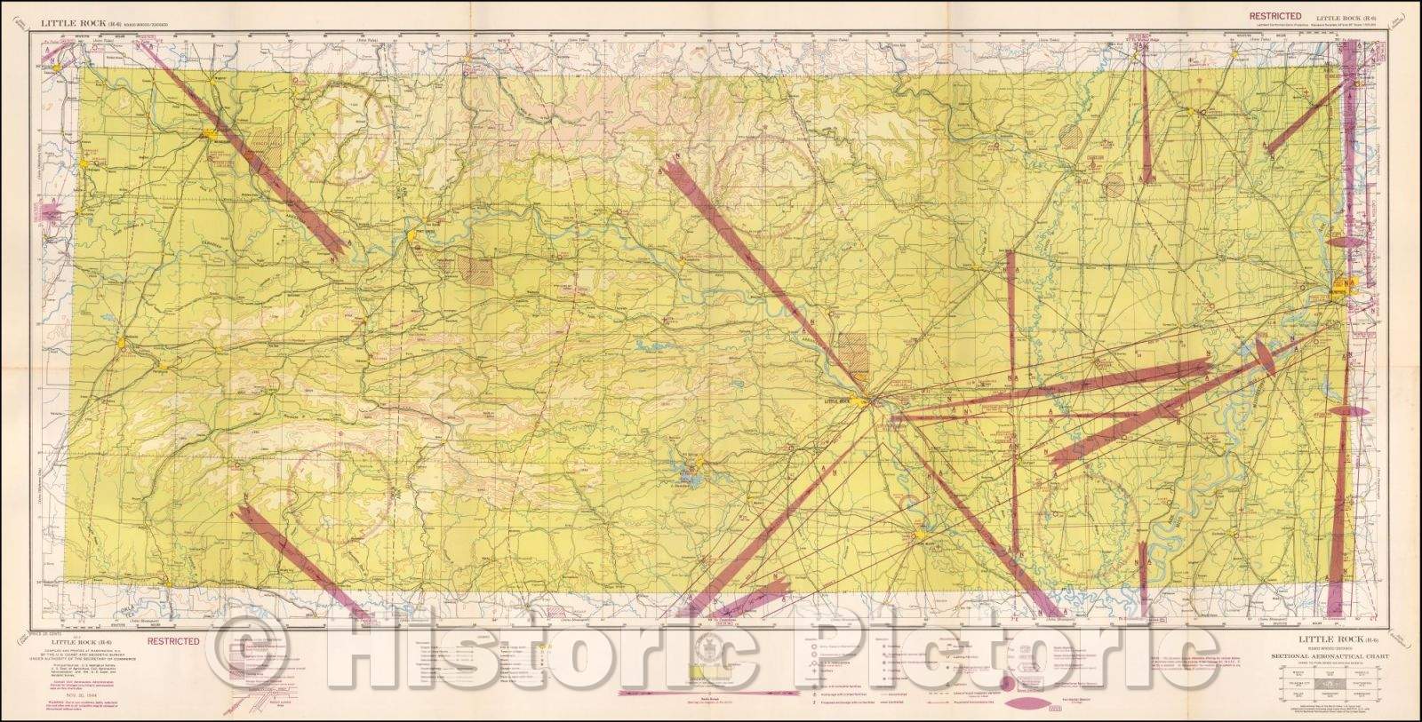 Historic Map - Little Rock, 1944, U.S. Coast & Geodetic Survey - Vintage Wall Art