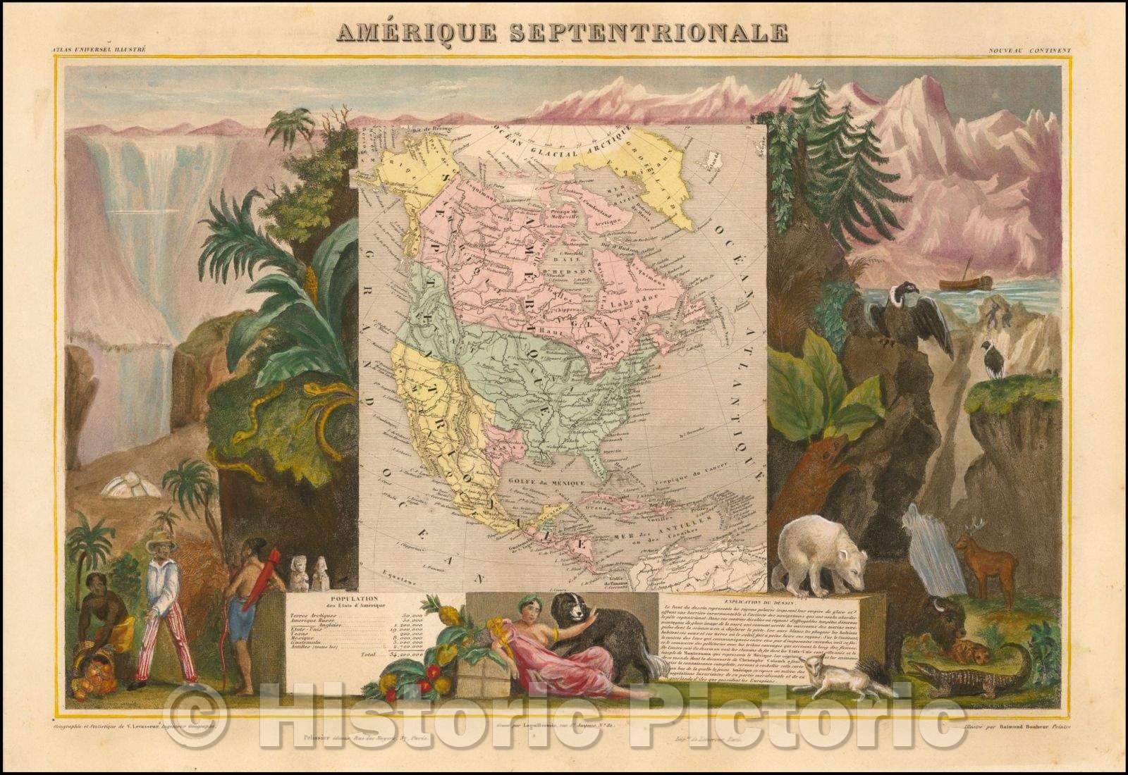 Historic Map - Amerique Septentrionale, 1844, Victor Levasseur v3