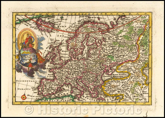 Historic Map - Europae recens Designatio/Map of Europe, 1739, Adam Friedrich Zurner - Vintage Wall Art