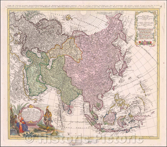 Historic Map - Asia Secundum legitimas Projectionis Stereigraphicae regulus ext juxta recentissimas obserationes et relationes, 1744, Homann Heirs - Vintage Wall Art