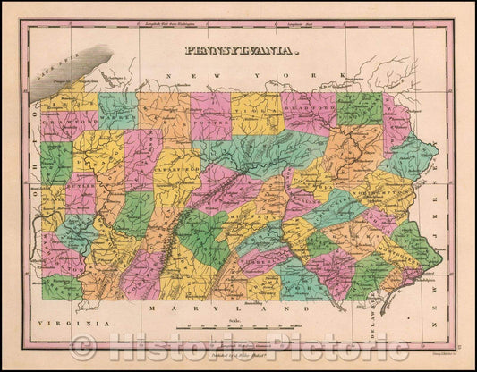 Historic Map - Pennsylvania, 1826, Anthony Finley v1