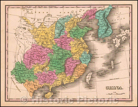 Historic Map - China, 1826, Anthony Finley - Vintage Wall Art