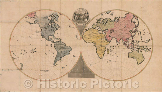 Historic Map - Oranda Chikyuzu/Image of the Earth, 1804, Honda Toshiaki - Vintage Wall Art