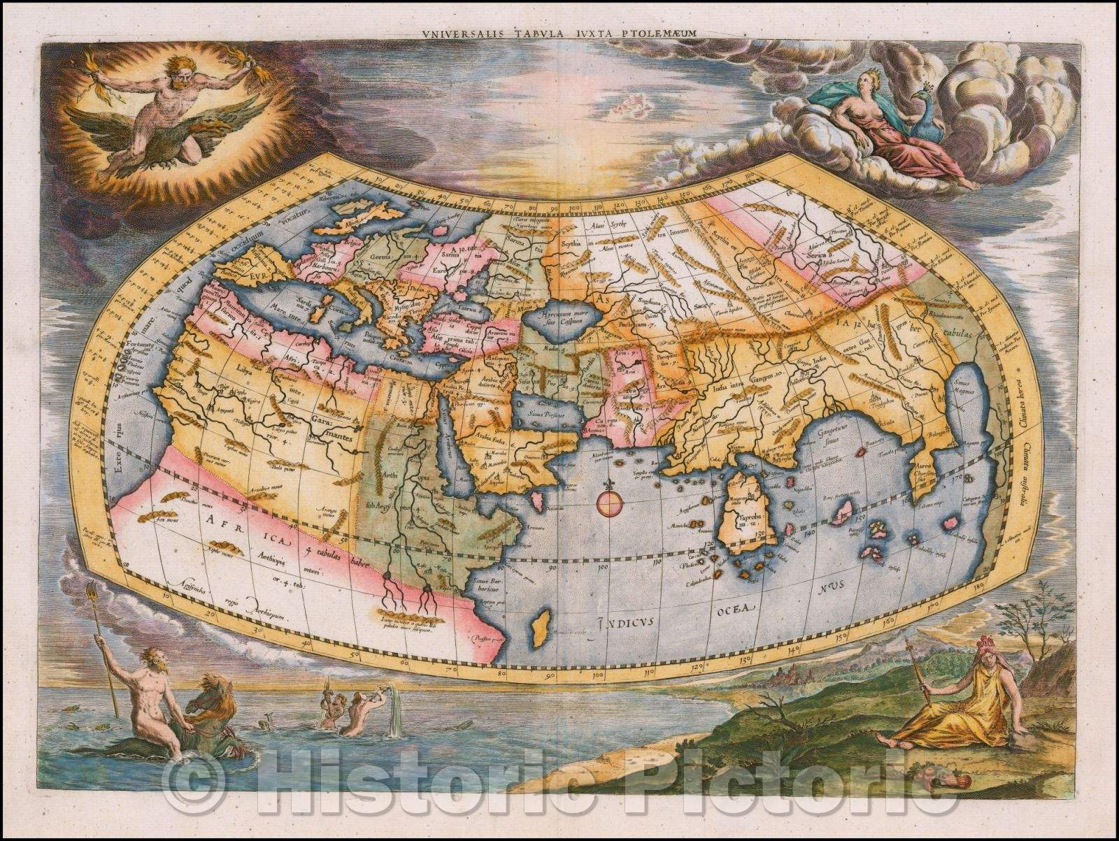 Historic Map - Universalis Tabula Iuxta Ptolemaeum, 1578, Gerard Mercator v5