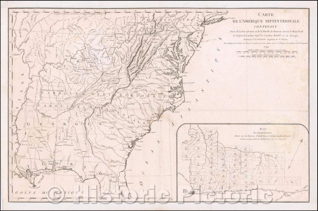 Historic Map - [French Colony in Western Virginia] / Speculation and Murder In Western Virginia - Baron Pierre Francois de Tubeuf, 1790 - Vintage Wall Art