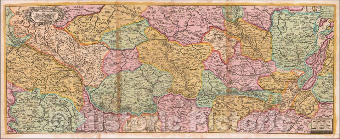 Historic Map - Course of the Rhine River/Nova Tractus Totius Rheni Oder Neue beschreibung des Rhein-Strom, 1690, David Funcke - Vintage Wall Art