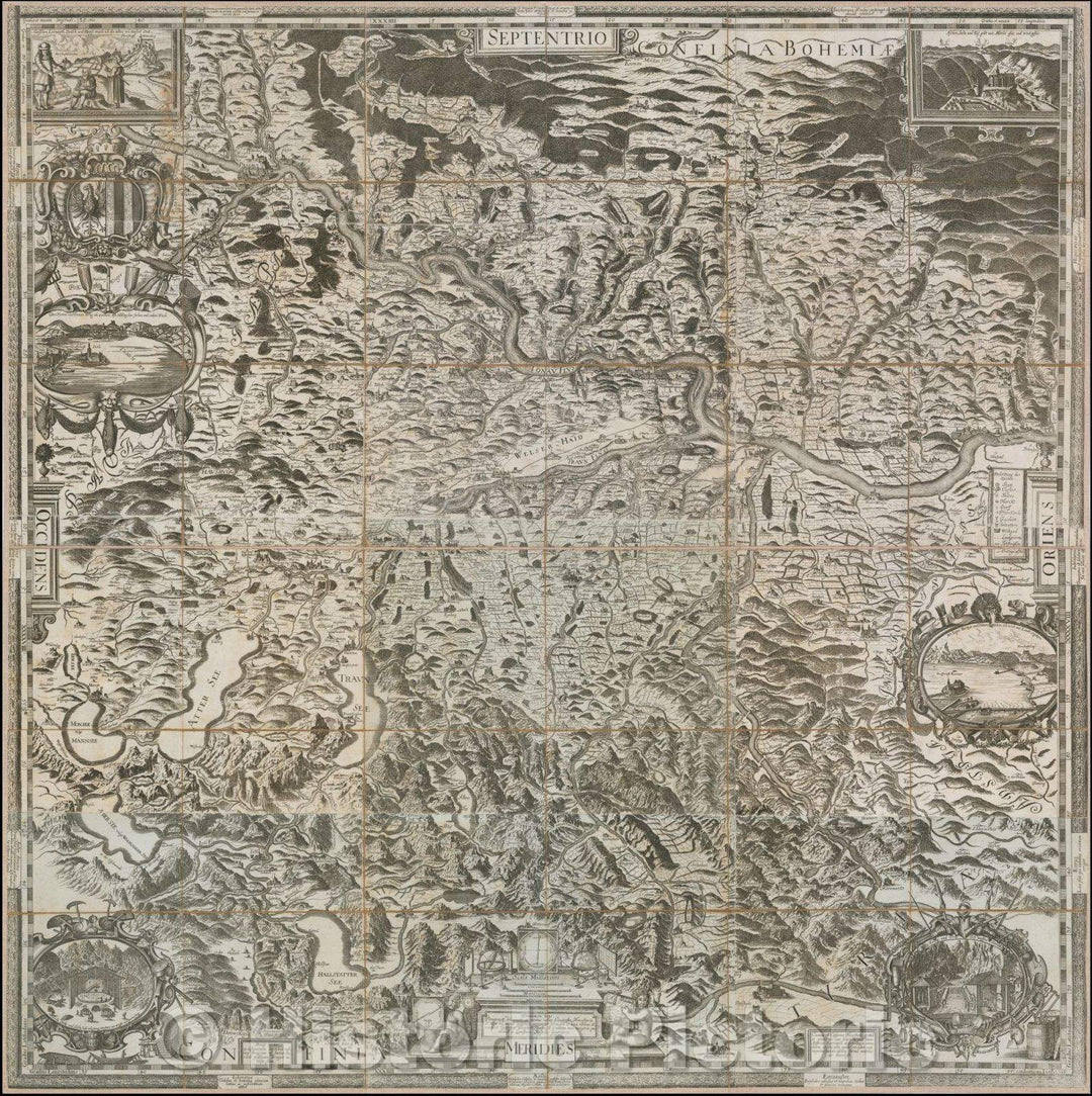 Historic Map - [Archiducatus Austriae superioris geographica descriptio facta anno 1667], 1669, Melchior Kusell - Vintage Wall Art