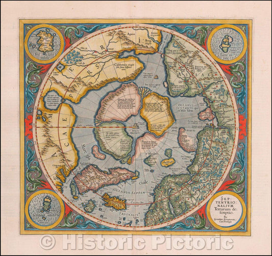 Historic Map - Septentrionalium Terrarum descriptio, 1595, Gerard Mercator v5