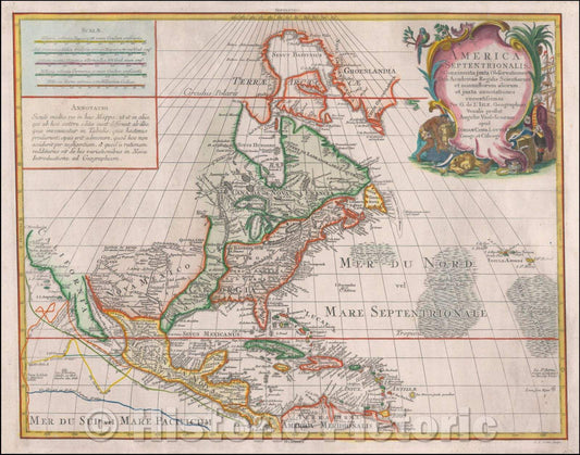 Historic Map - America Septentrionalis Concinnata juxta Observationes, 1760, Tobias Conrad Lotter v1