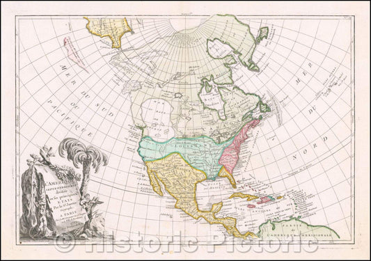 Historic Map - L'Amerique Septentrionale divisee en ses principaux Etats, 1762, Jean Janvier v2
