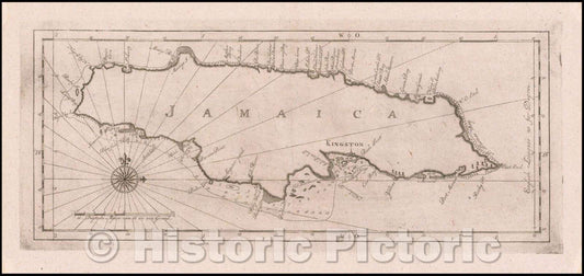 Historic Map - Jamaica, 1779, Gerard Hulst Van Keulen - Vintage Wall Art