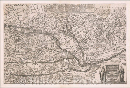 Historic Map - Neue Land-Tafel von Hungarn und dessen incorporirten K?nigreichen und Provinzen: au?den besten Mappen verfertigt und gebessert, 1664 v2