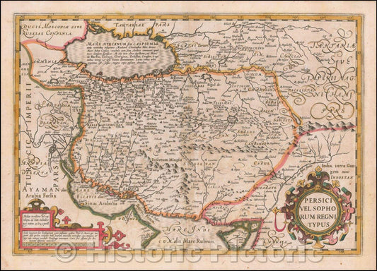 Historic Map - Persici Vel Sophorum Regni Typus, 1620, Jodocus Hondius - Vintage Wall Art