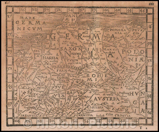 Historic Map - [Germania] and [Seeland] (Sjaelland/Denmark) / Maps of the Holy Roman Empire and Sjaelland, 1561, Johann Honter - Vintage Wall Art