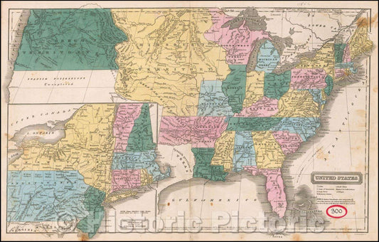 Historic Map - United States, 1831, William Woodbridge - Vintage Wall Art