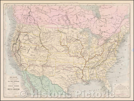 Historic Map - Map, 1860, Emannuel Henri Dieudonne Domench - Vintage Wall Art