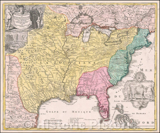 Historic Map - Amplissimae Regionis Mississipi Seu Provinciae Ludovicianae A R.P. Ludovico Hennepin Francisc Miss In America Septentrionali Anno, 1720 v11