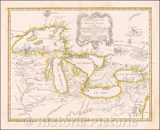 Historic Map - Partie Occidentale de la Nouvelle France ou du Canada, 1755, Homann Heirs v3