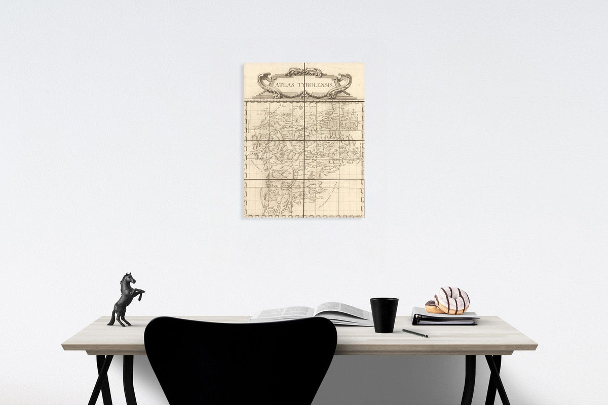 Historic Map : Index Page: Atlas Tyrolensis, 1774, Vintage Wall Decor
