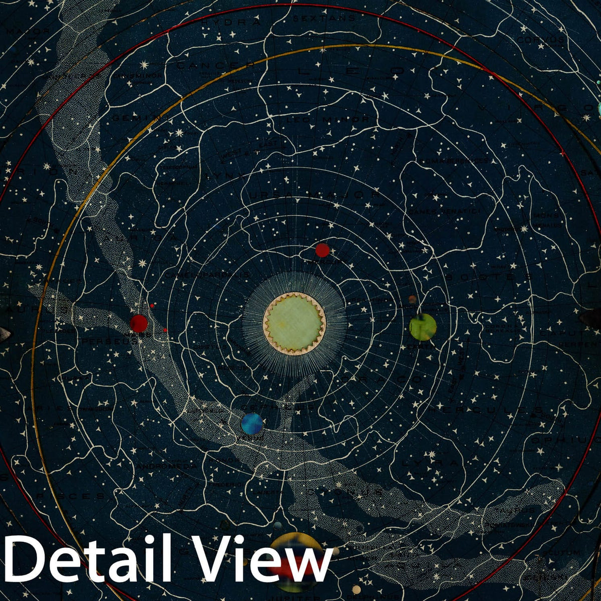 Historic Map : Planetary System. Eclipse of the Sun. The Moon. The Zodiacal Light. Meteoric Shower., 1887, v2, Vintage Wall Decor