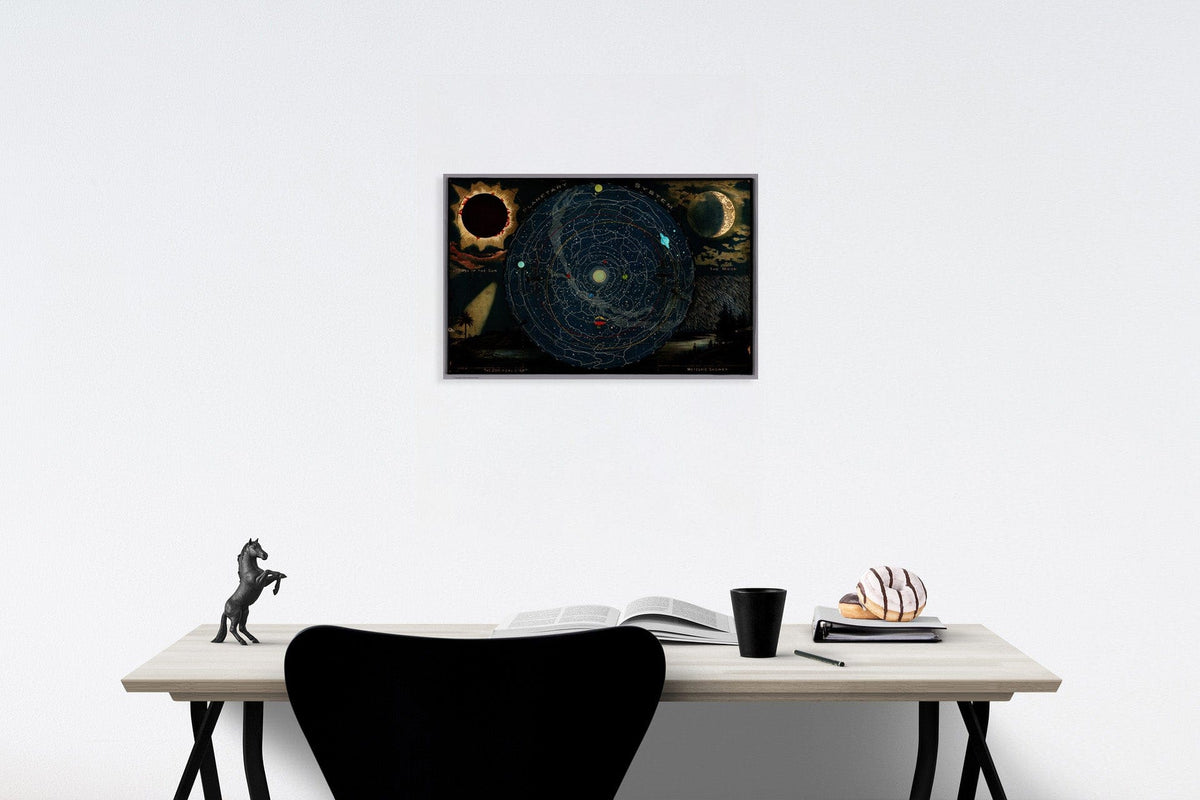 Historic Map : Planetary System. Eclipse of the Sun. The Moon. The Zodiacal Light. Meteoric Shower., 1887, v2, Vintage Wall Decor
