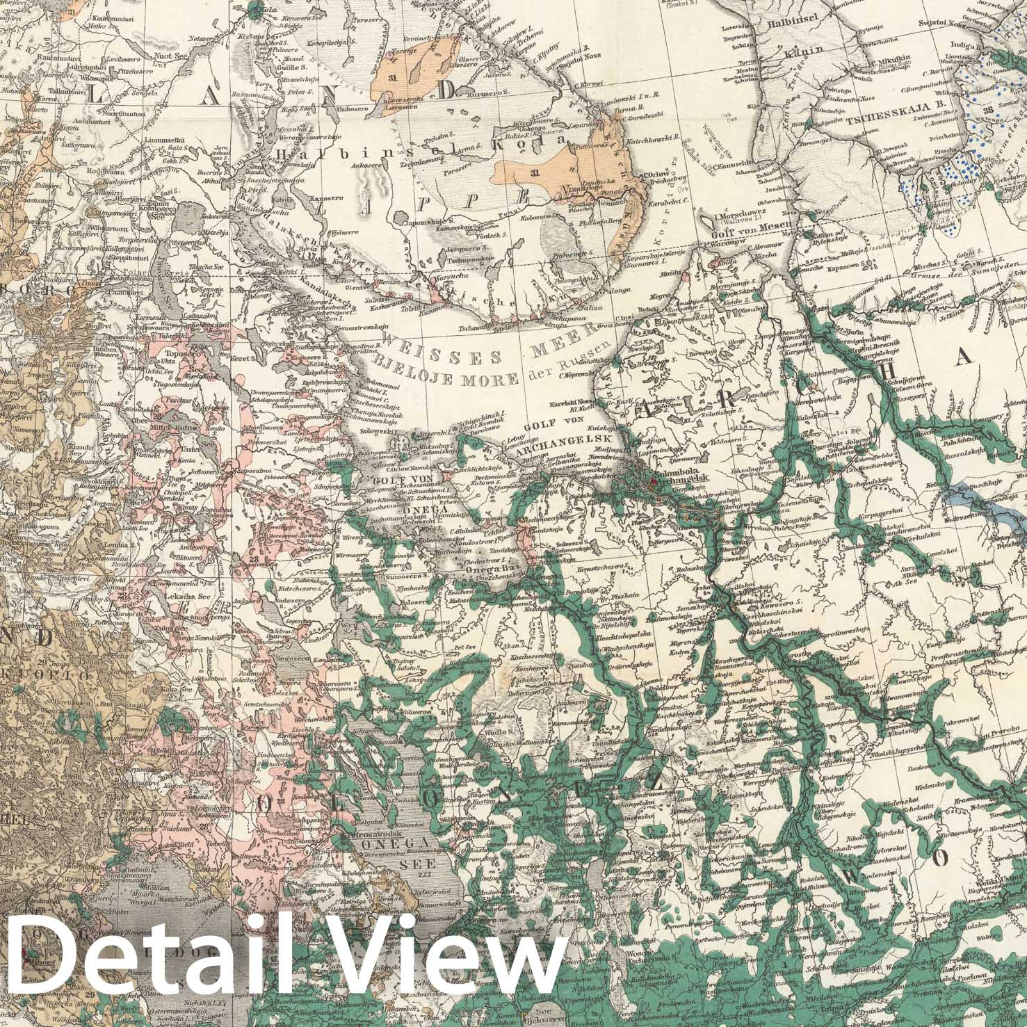 Historic Map : Ethnographische Karte von Russland (Nordliches Blatt), 1878, Vintage Wall Decor