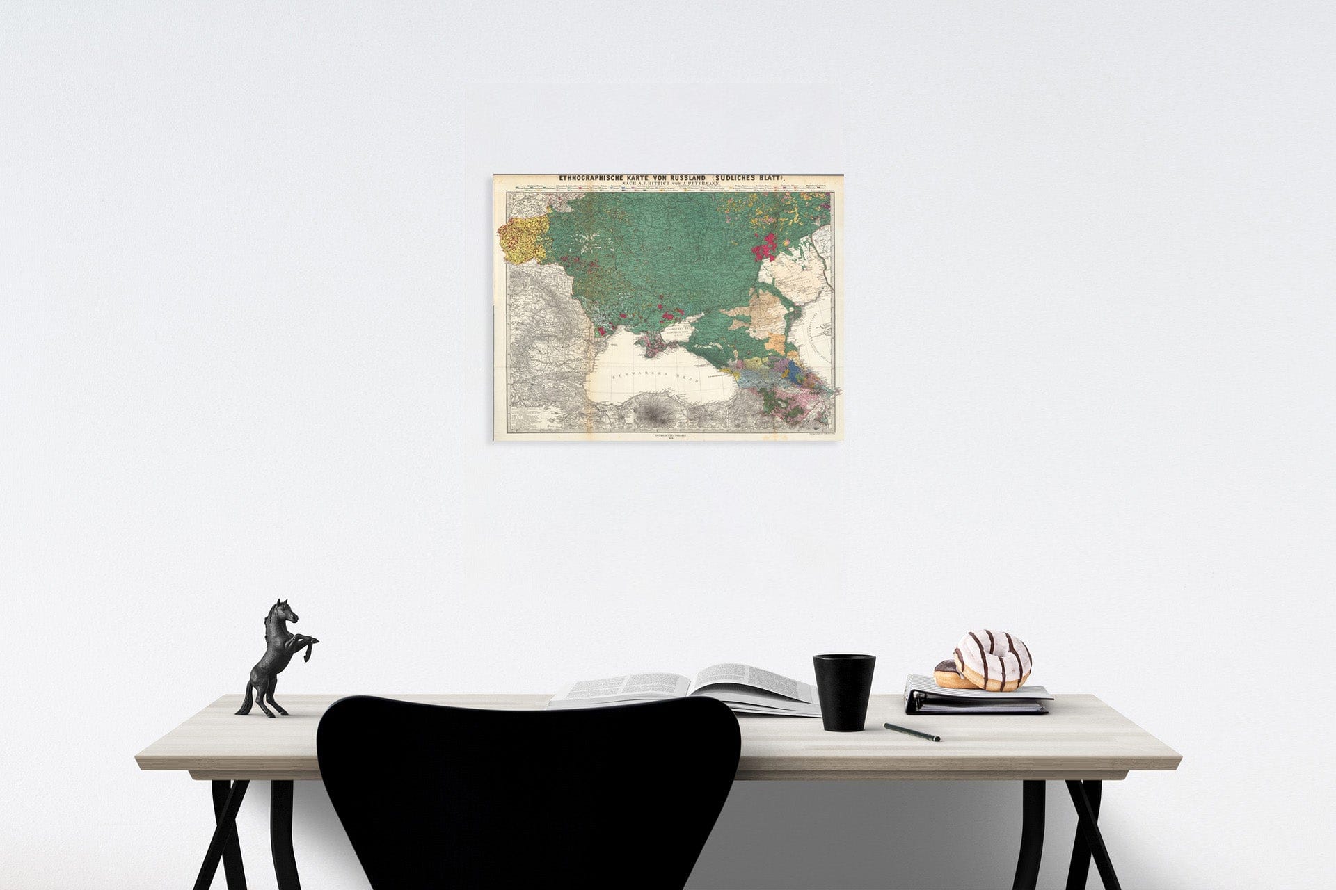 Historic Map : Ethnographische Karte von Russland (Sudliches Blatt), 1878, Vintage Wall Decor